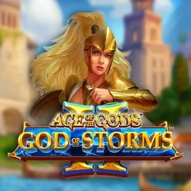 Age Of The Gods: God Of Storms 2 slot logo by Playtech at Run4Win Casino