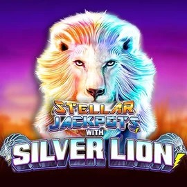 Jackpots logo of Stellar Jackpots with Silver Lion from Lightning Box Game at Run4Win Casino